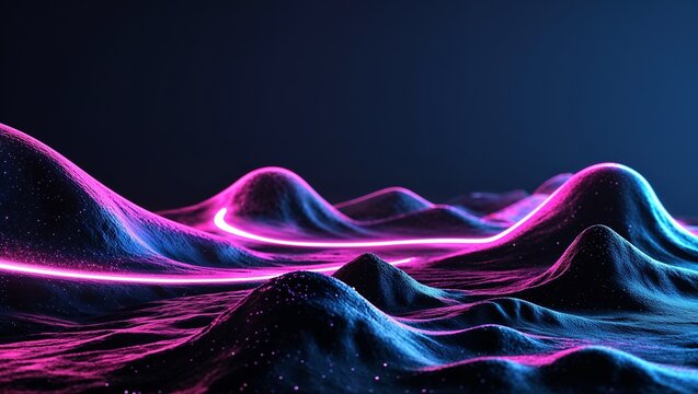 Dark matter flow glowing in the dark on plain dark background