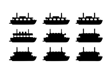 Fototapeta premium Riverboat silhouette vector illustration