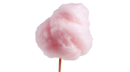 a pink cotton candy on a stick