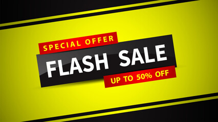 Flash sale label. Sale discount message symbol. Sale advertising sign. Flash sale banner, poster. Vector illustration