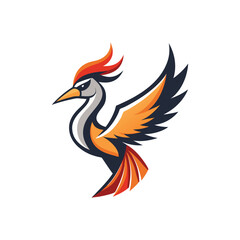 Obraz premium Flat and Minimal Jabiru Bird icon vector illustration isolated on white background 