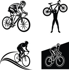 Obraz premium silhouette of a cyclist