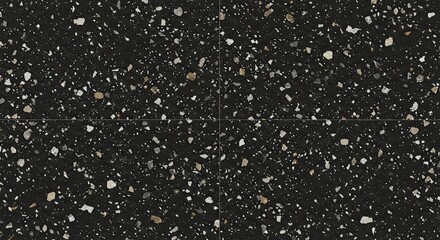 Elegant Modern Black Marble and Terrazzo Texture Polished Digital Tile Surface for Floor