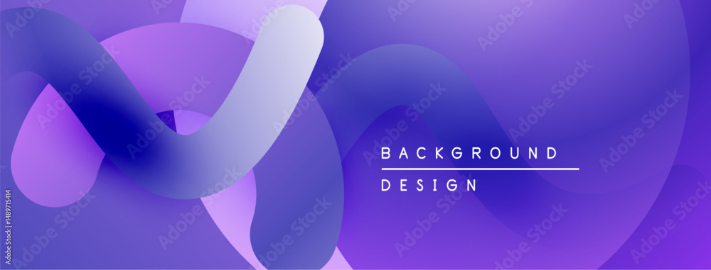 Aufkleber Abstract purple shapes overlap, creating fluid design. Gradient hues suggest depth, modern aesthetic. Minimal text present.