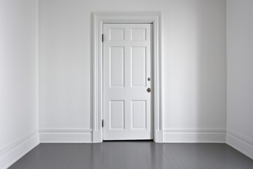 Minimalist Interior with White Door in Empty Room for Modern Spaces