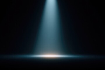 empty theater stage with single spotlight illuminating center creating minimalistic scene with clean lines and shadows