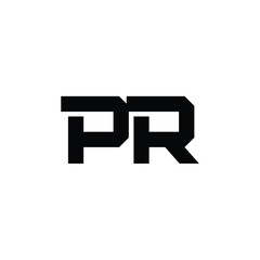 PR monogram logo design letter text name symbol monochrome logotype alphabet character simple logo