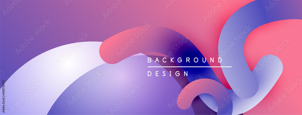 Aufkleber abstract fluid shapes blend, creating vibrant purple, pink hues. modern design element for backgroun