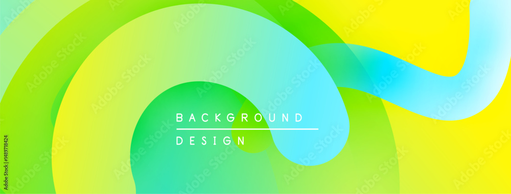 Aufkleber abstract vibrant layers create flowing shapes. yellow, green, blue hues blend seamlessly. modern des