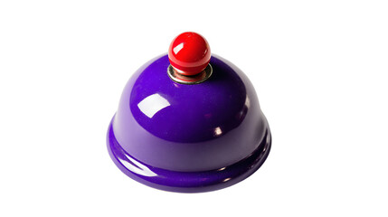 Fototapeta premium a purple bell with a red top on a white surface