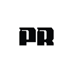 PR monogram logo design letter text name symbol monochrome logotype alphabet character simple logo