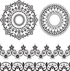 Beautiful flower art and mandala vector design