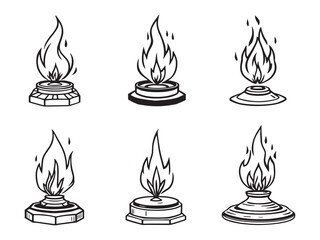 Bunsen Burner line art vector illustration