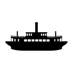 Fototapeta premium Riverboat water vessel vector illustration