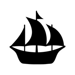 Sailing ship marine vessel vector illustration