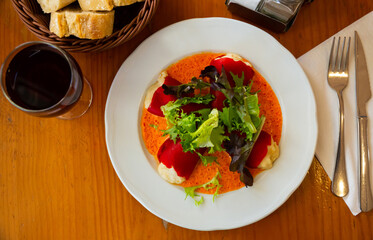 Stuffed piquillo peppers with cod. High quality photo