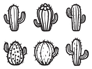 Cactus line art vector illustration