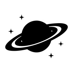 Saturn planet with sparkle vector illustration