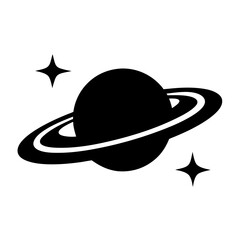 Saturn planet with sparkle vector illustration