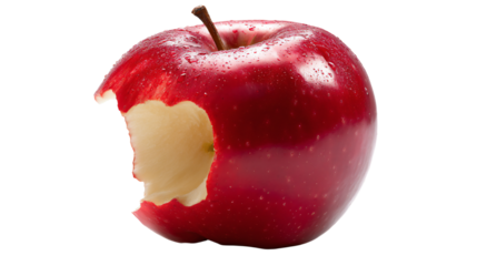 a red apple with a bite taken out of it