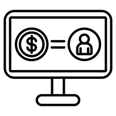 Online Business Icon Outline