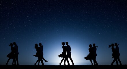 Night's Embrace: A Silhouette Serenade