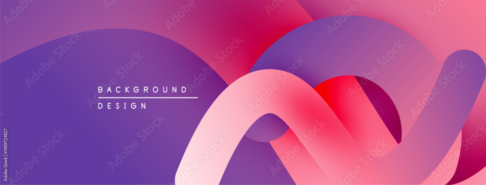 Poster abstract fluid shapes, vibrant magenta, purple hues. modern design, smooth gradients create dynamic 