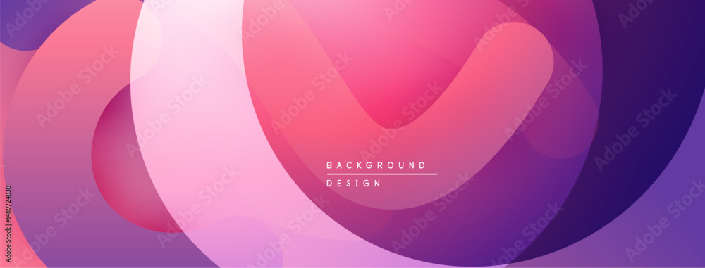 Poster abstract fluid shapes, vibrant pinks, purples create modern background. soft gradients, dynamic comp