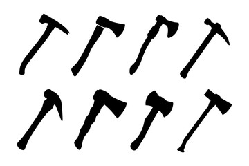 Axe Illustration Black Silhouette Icon Vector Illustration