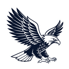Obraz premium Eagle vector art illustrations. Eagle head clipart. Black eagle logo vector.