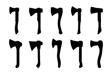 Axe Illustration Black Silhouette Icon Vector Illustration