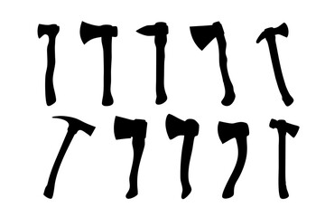 Axe Illustration Black Silhouette Icon Vector Illustration