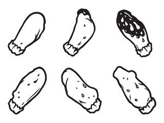 Chicken Wings line art vector illustration