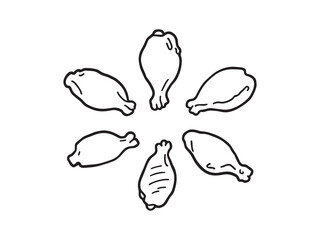 Chicken Wings line art vector illustration