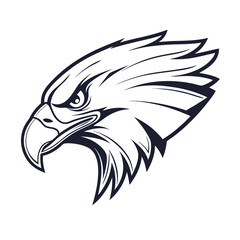 Obraz premium Eagle vector art illustrations. Eagle head vector logo. Eagle clipart set. Black eagle vector.