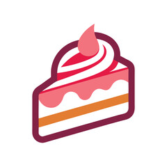 Dessert Restaurant Logo with Cake Slice and Spoon