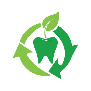 Eco-Friendly Dental Logo with Recycled Tooth Shape