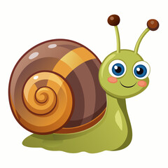  a cute snail vector illustration on white background