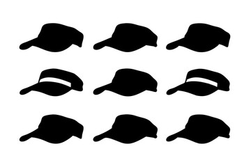 Black Visor Hat Ideal for Sports and Outdoor Vector Illustration