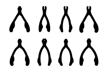 Black Wishbone Silhouette Icon Vector Illustration