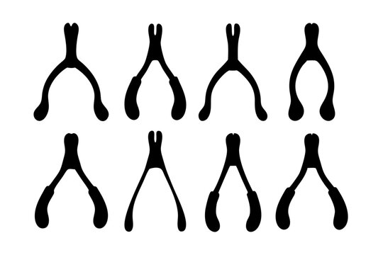 Black Wishbone Silhouette Icon Vector Illustration