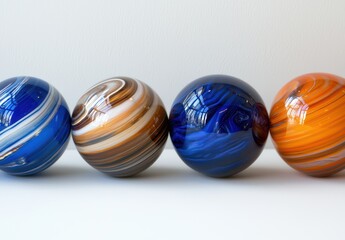 Colorful Decorative Glass Balls with Swirling Designs and Patterns