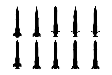 Black Missile or Rocket with Nozzle Base Vector Illustration
