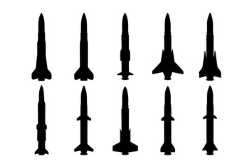 Black Missile or Rocket with Nozzle Base Vector Illustration