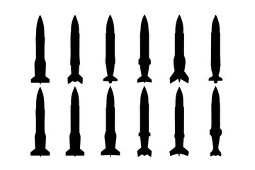 Black Missile or Rocket with Nozzle Base Vector Illustration