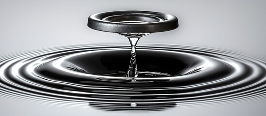 Liquid cascading into a circular pool.