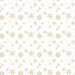 Red snowflake seamless pattern on transparent background eps10