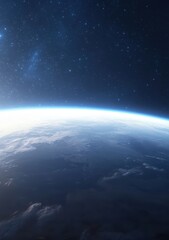 Fototapeta premium Stunning View of Earth from Space Captured with Stars in Background