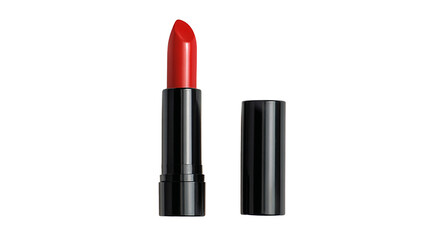 Obraz premium a red lipstick is sitting on a white surface