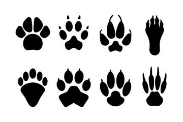Footprints of animals black silhouette icon vector illustration © Emon